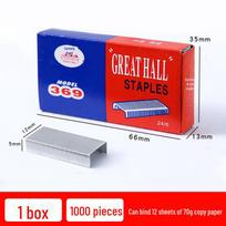 Portable Cartoon Mini Stapler Set for Students - Cute Small Stationery Binding Tool red