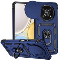 Smūgiams atsparus šarvuotas slankiojančio objektyvo dėklas Honor X9 Honar Honer X 9 HonorX9 Magic4 Lite Light 5G automagnetinio laikiklio žiedas apsauginis dangtelis For Honor X9 mėlyna