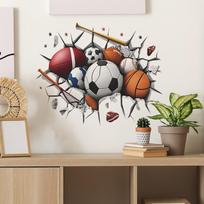 Creative Broken Wall Sports Ball Background Beautification Decoration Wall Stickers 40*50cm/fun-f560