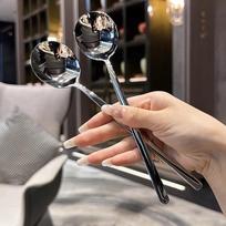 Nerūdijančio plieno šaukštas Korėjietiškas ilgo koto stalo indai Tirštas maišomas ledo šaukštas valgio šaukštas buitinis vakarienės šaukštas sidabras