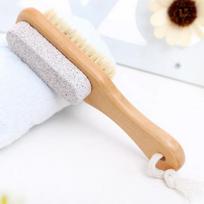 Two-sided Natural Bristles Floating Stone Foot Grinder Feet Care Massage Brush Exfoliating Dead Skin Remover Pedicure Tools balta