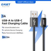 EAGET USB Type C Cable Fast Charging 66w 3A Charging Data Cable With/redmi/poco/honor/oppo/vivo/oneplus Phone Charger,Lead 2m 1m/Android 1M