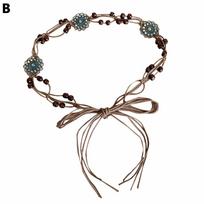 Boho Retro Etninio Stiliaus Rankomis Austas Juosmens Diržas Moterų Dekoracija Juosmens Diržas Mados Aksesuarai P O7N0 Blue-One size