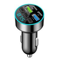 Automobilinis Bluetooth 5.0 FM siųstuvas, skaitmeninis ekranas, dvigubas USB, daugiafunkcinis greitas įkroviklis, MP3 grotuvas, belaidis laisvų rankų skambinimas, automobilio priedai