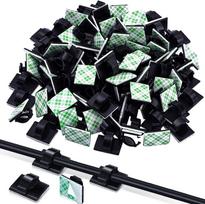 Kabelio organizatorius: Lipnūs laidų laikikliai tinklo kabeliams ir vaizdo registratoriaus laidams Black single small clip [Regular adhesive]