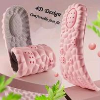 4D masažiniai vidpadžiai Super Minkšti sportinių batų vidpadis pėdoms bėgimo krepšeliai Batų pado lanko atrama Ortopediniai įdėklai Unisex 37-38 rožinė