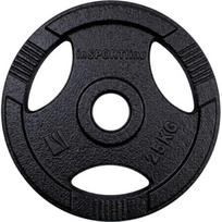 Ketaus olimpinis svorio diskas inSPORTline Hamerton, juodas, 25 kg, 50 mm
