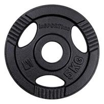 Ketaus olimpinis svorio diskas inSPORTline Hamerton, juodas, 5 kg, 50 mm