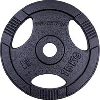 Ketaus olimpinis svorio diskas inSPORTline Hamerton Black 15 kg, 50 mm