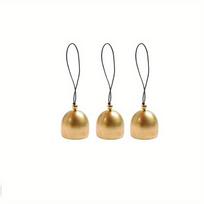 3 vnt. Pasidaryk pats mini žalvarinis varpelis vėjo varpeliui, durų varpeliui, kalėdinėms dekoracijoms, priedai Žalvarinis varpelis 3Pcs beige