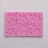 Silikoniniai klevų formelės šokoladui, tortui dekoruoti, fondanto, sausainių kepimo forma 1PCS pink