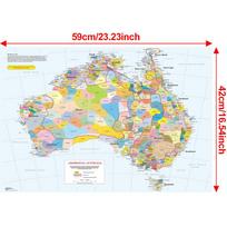 Australijos plotas Žemėlapis Švietimo žemėlapis Dekoratyvus kabantis paveikslas Kelionėms, Švietimo priemonė, Nuotraukų sesijos fonas 59*42cm beige