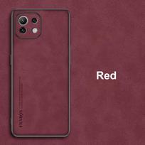 Skirta Xiaomi Mi 11 Lite 5G NE dėklas, prabangus PU odos telefono dėklas, skirta Xiaomi Mi 11i 11 Ultra 11T Pro, galinis dangtelis, silikoninė apsauga Mi 11 raudona