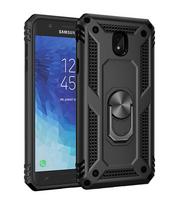 Skirtas Samsung Galaxy J3 J4 J6 Prime A8 A7 A6 A9 2018 automobilio magnetinio žiedo šarvai telefono dėklas J7 J5 Pro 2017 J2 pagrindinio stovo dangtelis For A8 Plus 2018 juoda