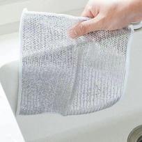 Sidabru siūtas indų plovimo šluostė Valymo šluostė Skuduras Tinklelis Virtuvinės viryklės Indų ir puodų plovimo šluostė Silver sheet (20*20）1pc gray