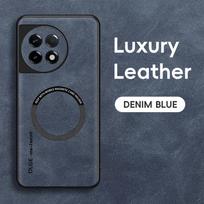 For OnePlus ACE 2 2 Pro 2V Fine Hole Sheepskin Magnetic TPU Soft Edge Anti-Drop Anti Fingerprint Phone Case For OnePlus ACE 2 mėlyna