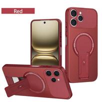 Carbon Fiber Invisible Stand Holder Built-in Magnetic Ring Case for Tecno Spark 40 Spark 30 Pro 30c 20 10c Spark Go 2024 Cover Tecno spark 40 raudona
