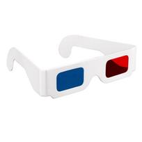 4 vnt. 3D kartoniniai akiniai, raudoni ir žalsvai mėlyni anaglifiniai balti kortelių akiniai, skirti žiūrėti 3D 4PCS