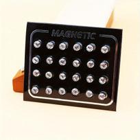 12 porų 5 mm cirkonio magnetinių auskarų rinkinys be auskarų vėrimo Papuošalų dovana 12 Pairs