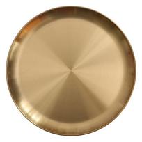 Auksinė laikymo padėklas Apvalus metalinis padėklas Elegantiška puošmena 14cm