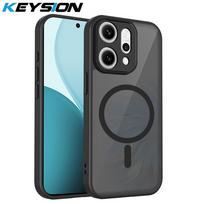 KEYSION Magnetic Phone Case for OPPO Reno 14 Pro 5G Silicone+PC Matte Translucent Clear Shockproof Cover for OPPO Reno14 F 5G for OPPO Reno14 5G juoda