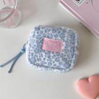 Retro leopardinio rašto pliušinis mažas kvadratinis krepšys Nešiojama higieninių servetėlių laikymo krepšys mergaitėms Studentų menstruacijų krepšys Mažas kosmetikos krepšys brown