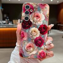 Oil Painting Rose Flowers Pattern Case For Samsung Galaxy A57 A37 A17 A56 A36 A26 A16 A55 A35 A15 A54 5G Luxury Leather Texture Silicone Cover Samsung A26 5G ruda