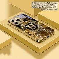 Auksinė raidė 'F' aukščiausios klasės Atveju IPhone 16 17Pro Max 15 P ro 14 13 Plus 12 Mini 11Pro Max XR 16E 17 Air Auksinis stiklinis telefono dėklas iPhone 13 mini