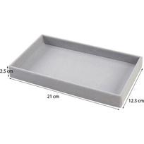 Plush jewelry storage tray, detachable tray, earrings, earrings, rings, necklaces, storage tray, drawer, partition tray 1-Grid pilka