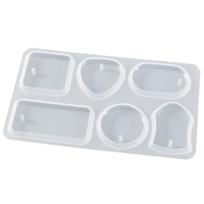 Jewelry Pendant Silicone Mold Silicone Clay Crafts Keychain Pendant with Epoxy Resin Molds Punch-Free Making Kit