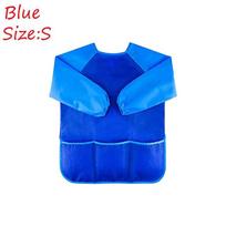 Children Craft Baking Waterproof Cooking Bib Kids Painting Apron Art Blue-S