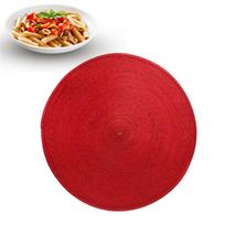 38cm Stalo įrankių padėkliukas Neizoliuotas padėkliukas Apvalus pintas padėkliukas One Size raudona