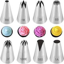 8 vnt. konditerinių antgalių rinkinys 8-piece Set gray