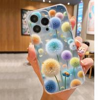 Vibrant Dandelion Clear Drop-proof Case for iPhone 14/15/16/17 Pro Max Samsung Galaxy S25 Ultra skaidri