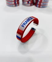 In-Stock Type C France World Cup Red Woven Bracelet with National Flag Pattern raudona
