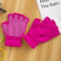 1Pair Women Men Yoga Gloves  Pilates Indoor Dance Fitness Training Half-Finger Gloves Anti-Slip Warm Open-Fingered Gloves