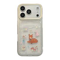 Cute Deer Card Holder Phone Case for iPhone 16, iPhone 17, and iPhone 17 Pro Max iPhone 11