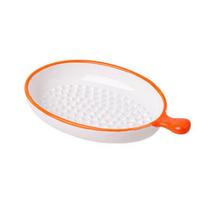 Ceramic Garlic Grater Prep Multifunctional Dish Non Plate for Food Ginger Mincer Slip oranžinė