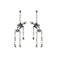 Hip Hop Skeleton Earrings Zinc Zinc Alloy Imitation Human Bone Earrings Halloween Earrings  Halloween Style C