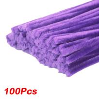100/300/400Pcs Plush Chenille Stems Flexible Wire Plush Sticks  for Artificial Flower Making violetinė