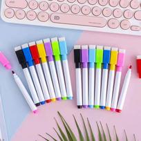 Set of 8 Colorful Erasable Whiteboard Markers with Magnetic Eraser, Water-Based, Small Size Ideal for Doodling mėlyna