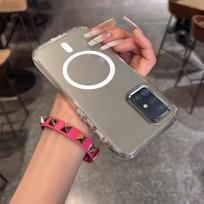 Case for Samsung Galaxy A50/A50S/A30S Minimal Semi-Transparent Magnetic Casing Raised Electroplated Lens Bezel Anti-Slip Drop Resistant Galaxy A71 4G