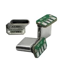 USB Type-C 90-Degree Male Connector with Board Pull-Out Shell for Mobile and Gaming Charging