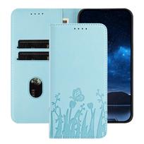 Applicable Redmi Note15 Leather Case Moto edge 70 Tulip Embossed Butterfly Magnetic Protection Case One Plus 15 huawei mate 70 air šviesiai mėlyna spalva