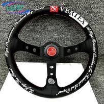 12.5inch 320mm Racing Drift Steering Wheel Real Leather Deep Dish VERTEX Sim Embroidery JDM Car Accessories A