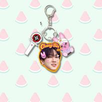 1pc Kpop Stray Kids Member Acrylic Keychain Cute 3-in-1 Mini Lightstick Real Photo Name Tag Triple Pendant Keyring for Bags, SKZ Merch STAY Gift CHANGBIN
