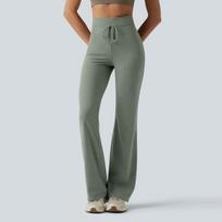 Women’s High Waist Flare Yoga Pants with Back Pockets Stretch Bootcut Leggings for Workout Lounge Office L