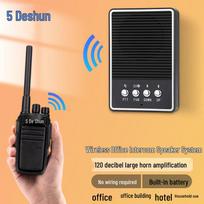 Deshun Wireless Two-Way Intercom System with Wall Speaker & Handheld Mic