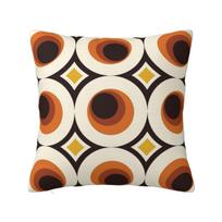 1970S Orange Mid-Century Modern Circle Square Pillowcase Cushion Cover Pillow Case Throw Pillow Cover For Home Sofa Living Room Peach skin 18*18(CM)-1Pcs