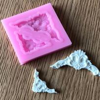 Nėrinių reljefo formos fondant torto silikoninė forma „pasidaryk pats“ kepimui abrazyvas X153  rožinė